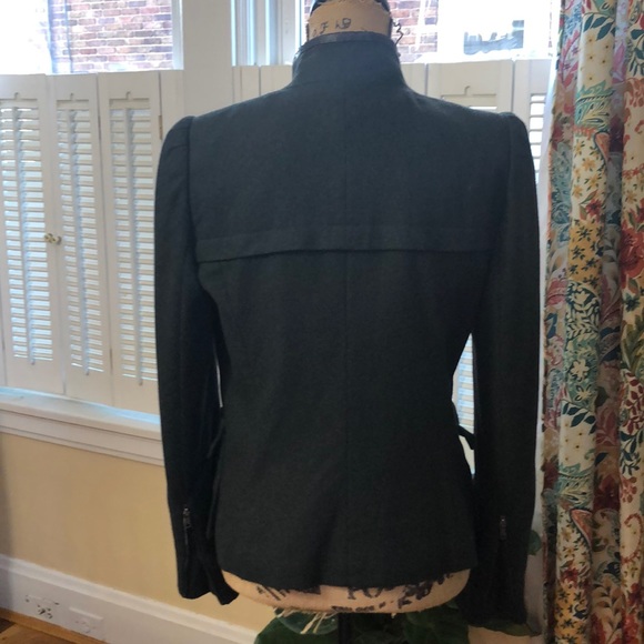 Ann Taylor hunter green Jacket with faux leather - Picture 4 of 8